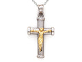 Finejewelers 14k Two Tone Gold Small Crucifix Cross Pendant Necklace - Chain Included