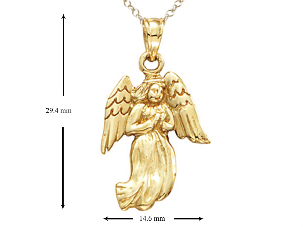 Finejewelers 14k Yellow Gold Angel Pendant Necklace - Chain Included