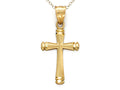 Finejewelers 14k Yellow Gold Bright Cut Cross Pendant Necklace- Chain Included