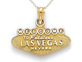Finejewelers 14k Yellow Gold Welcome to Las Vegas Sign Pendant Necklace - Chain Included