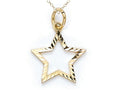 Finejewelers 14k Yellow Gold Small Bright Cut Star Charm Pendant Necklace - Chain Included