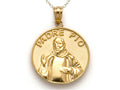 Finejewelers 14k Yellow Gold Padre Pio Medallion Pendant Necklace - Chain Included