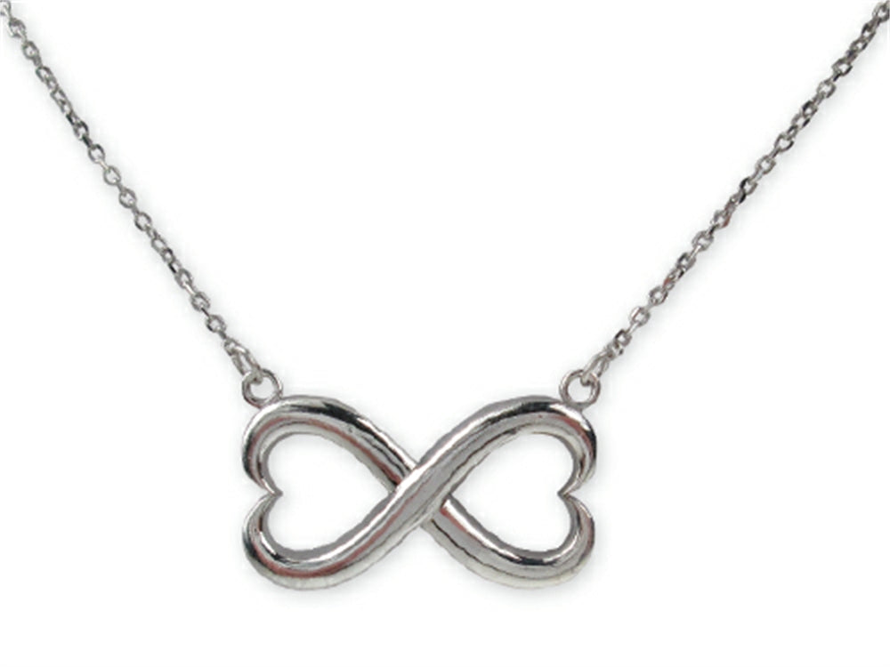Finejewelers 925 Sterling Silver Double Heart Infinite Love Pendant Necklace - Adjustable Chain included