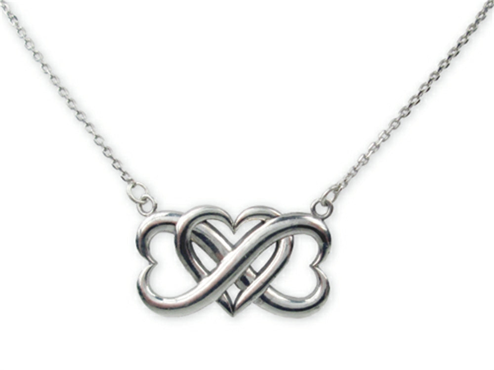 Finejewelers Sterling Silver Triple Heart Infinite Love Pendant Necklace Adjustable 16 to 18  Inch Chain