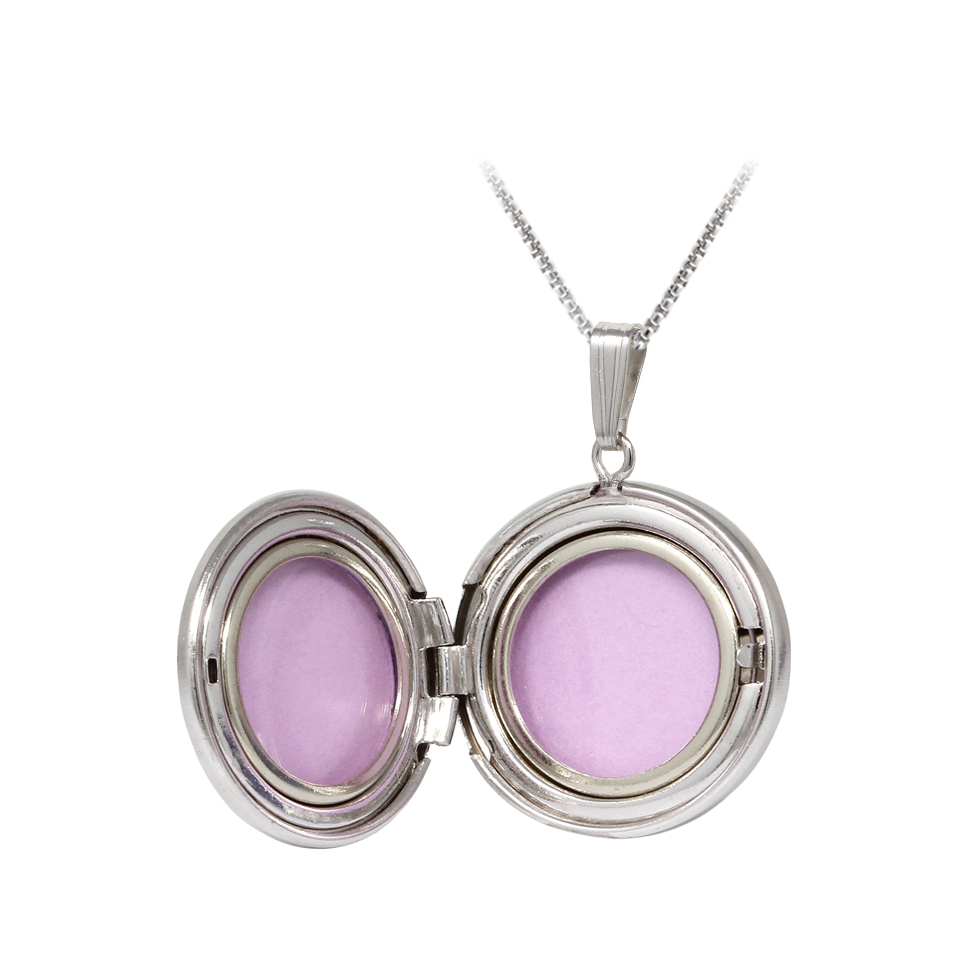 Finejewelers Sterling Silver 22mm Round Dove Locket, 16-18 Inch Adjustable Box Chain
