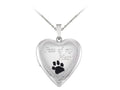 Finejewelers Sterling Silver 20mm Paw Of My Heart Locket, 16-18 Inch Adjustable Box Chain