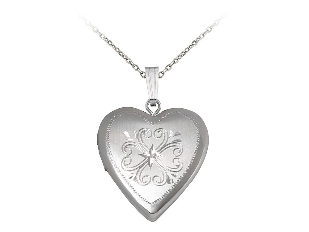 Finejewelers Sterling Silver 20mm Heart Infinite Love Locket, 16-18 Inch Adjustable Box Chain