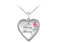 Finejewelers Sterling Silver 20mm Heart In Loving Memory Cremation Locket 16-18 Inch Adjustable Box Chain