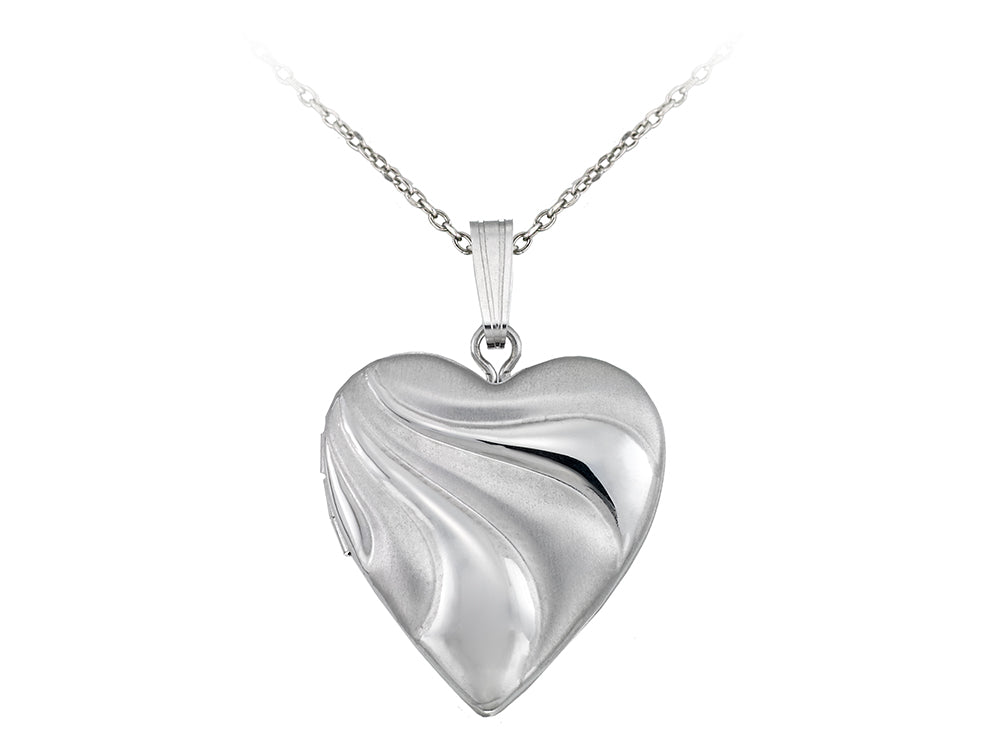 Finejewelers Sterling Silver 20mm Heart Locket, 16-18 Inch Adjustable Box Chain