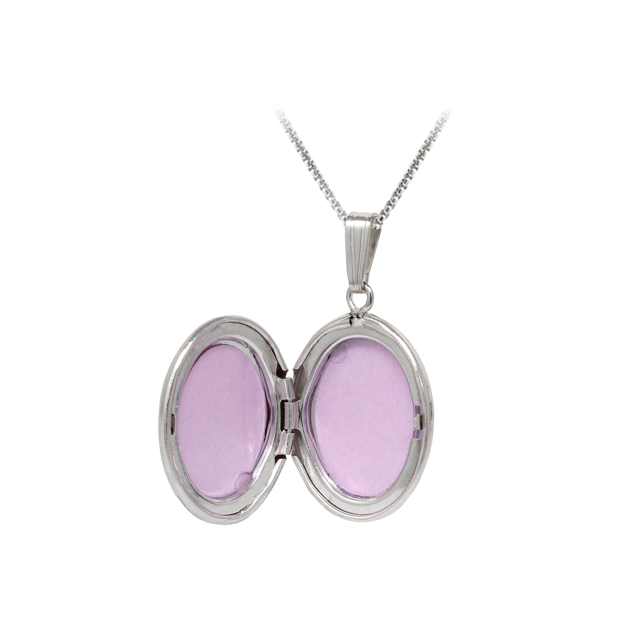 Finejewelers Sterling Silver 16x20mm Oval Floral Locket, 16-18 Inch Adjustable Box Chain