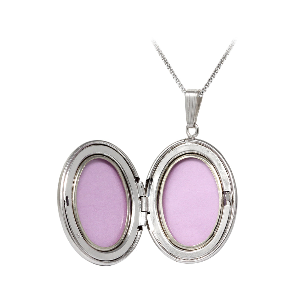 Finejewelers Sterling Silver 20x25mm Oval Tree Of Love Locket, 16-18 Inch Adjustable Box Chain