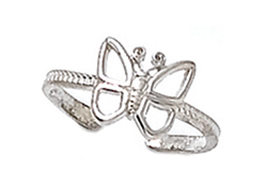 Finejewelers Sterling Silver Toe Ring Butterfly