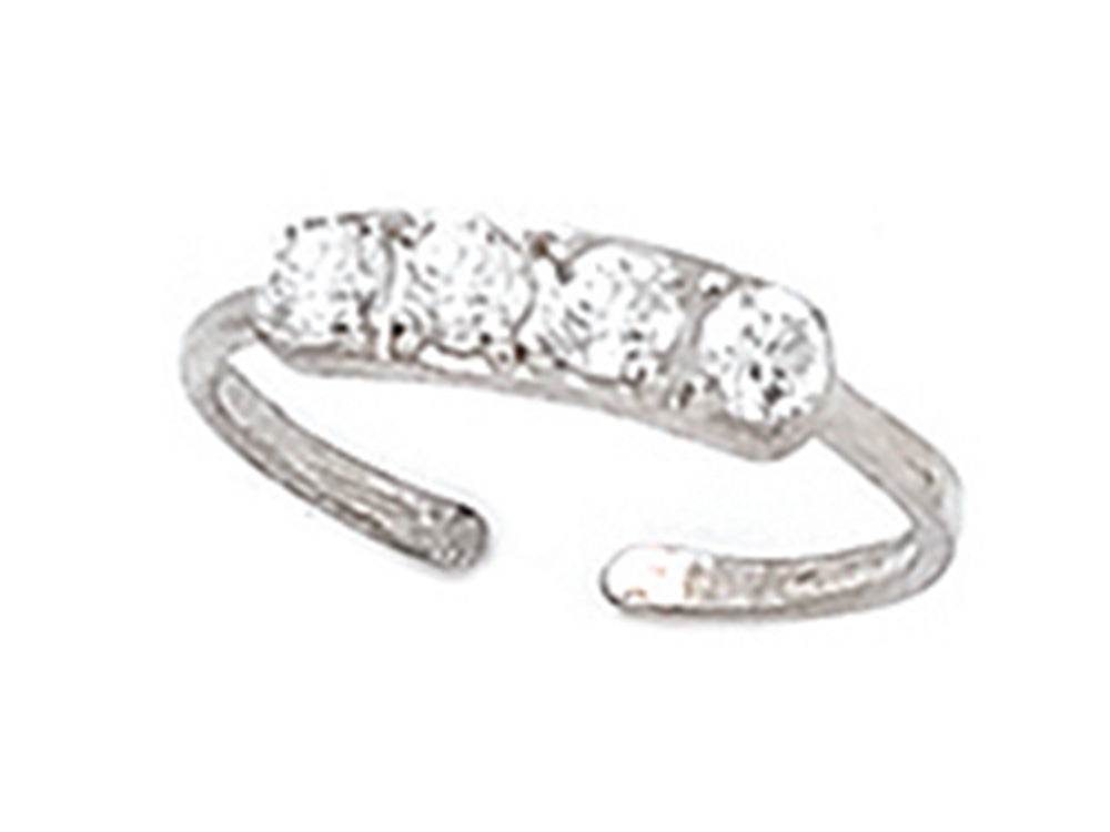 Finejewelers Sterling Silver  Toe Ring 4 Czs