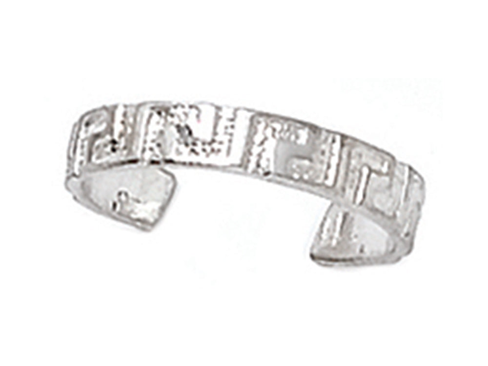 Finejewelers Sterling Silver Rhodium Finish Toe Ring Greek Key