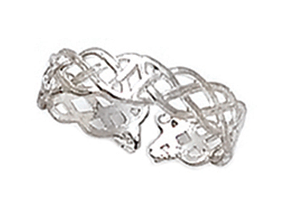 Finejewelers Sterling Silver Rhodium Finish Toe Ring Celtic Braid