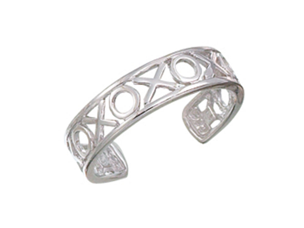 Finejewelers Sterling Silver Rhodium Finish Toe Ring X and O
