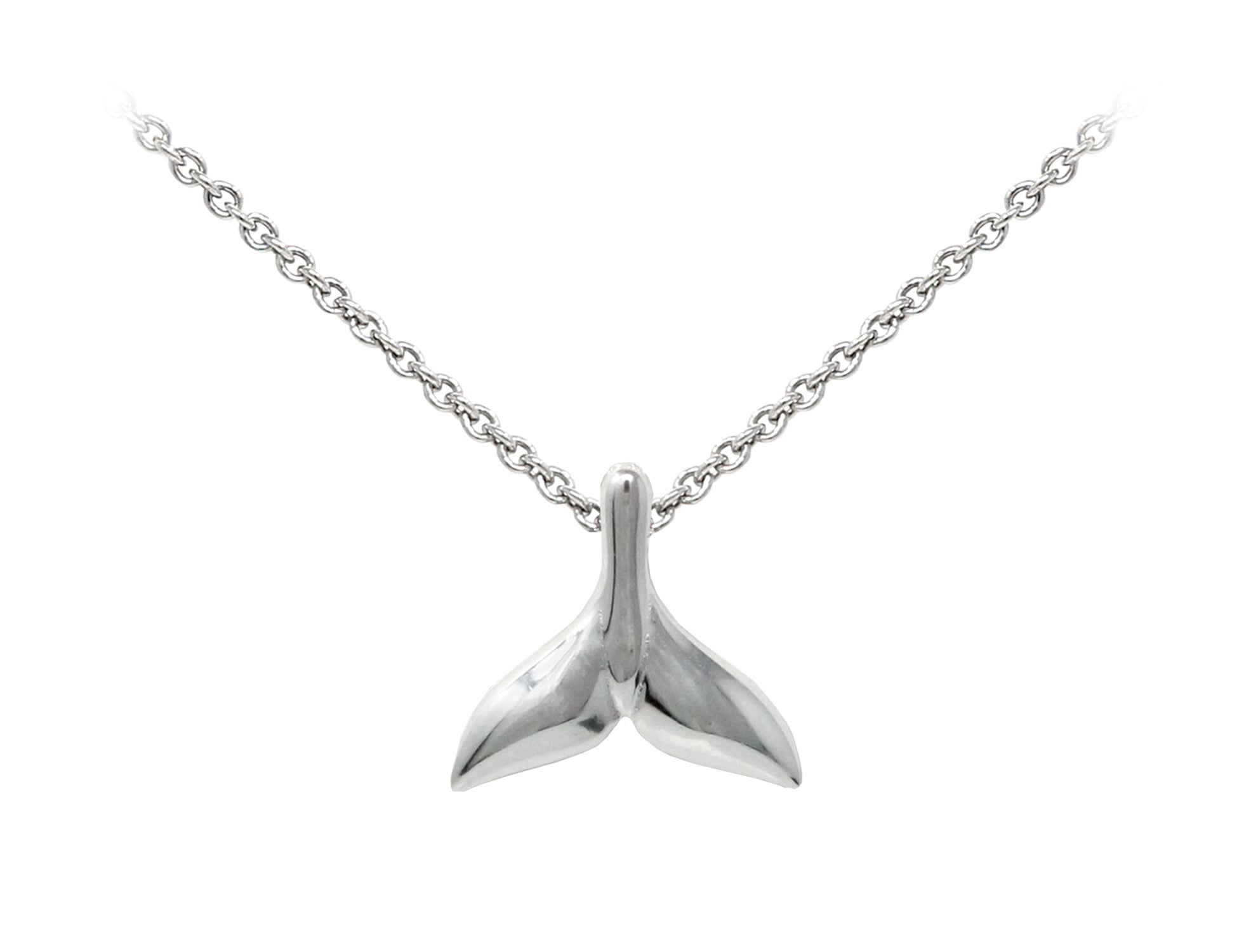 Wind And Fire Whale Tail Dainty Pendant Necklace With 18 Inch Adjustable Chain