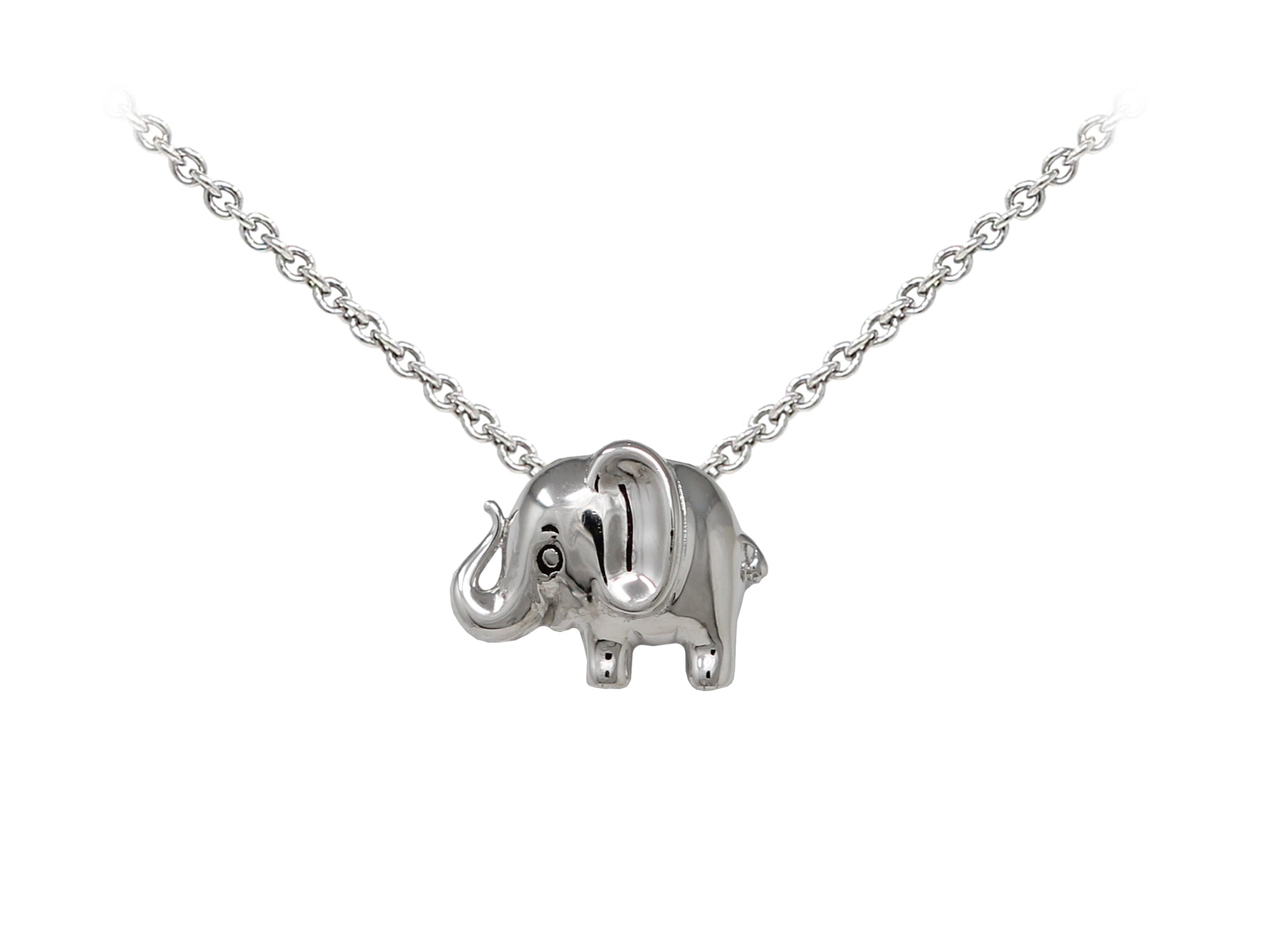 Wind And Fire Elephant Dainty Pendant Necklace With 18 Inch Adjustable Chain