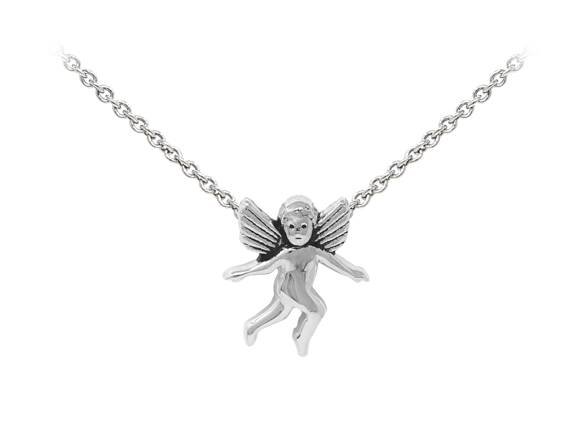 Wind And Fire Cherub Dainty Pendant Necklace With 18 Inch Adjustable Chain