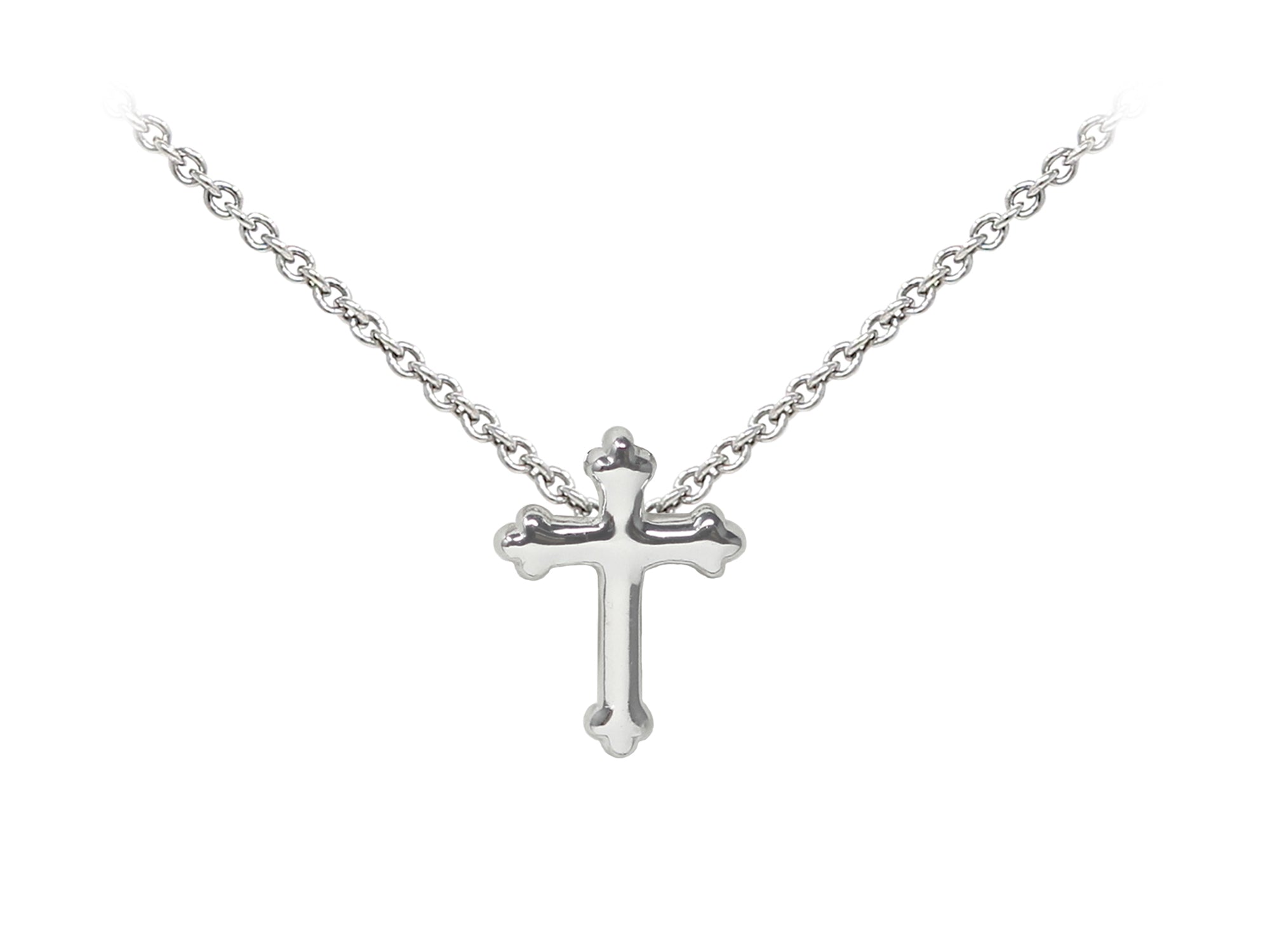 Wind And Fire Fancy Cross Dainty Pendant Necklace With 18 Inch Adjustable Chain