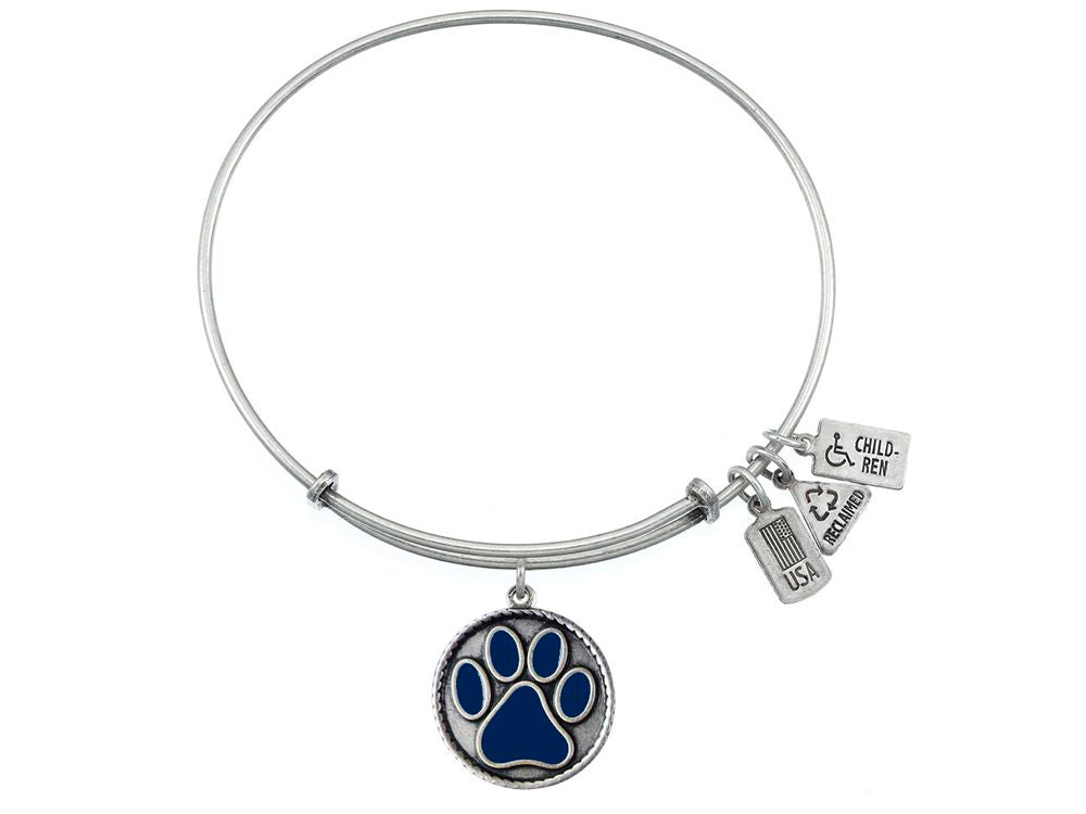 Wind And Fire Expandable Bangle Dark Blue Paw Print