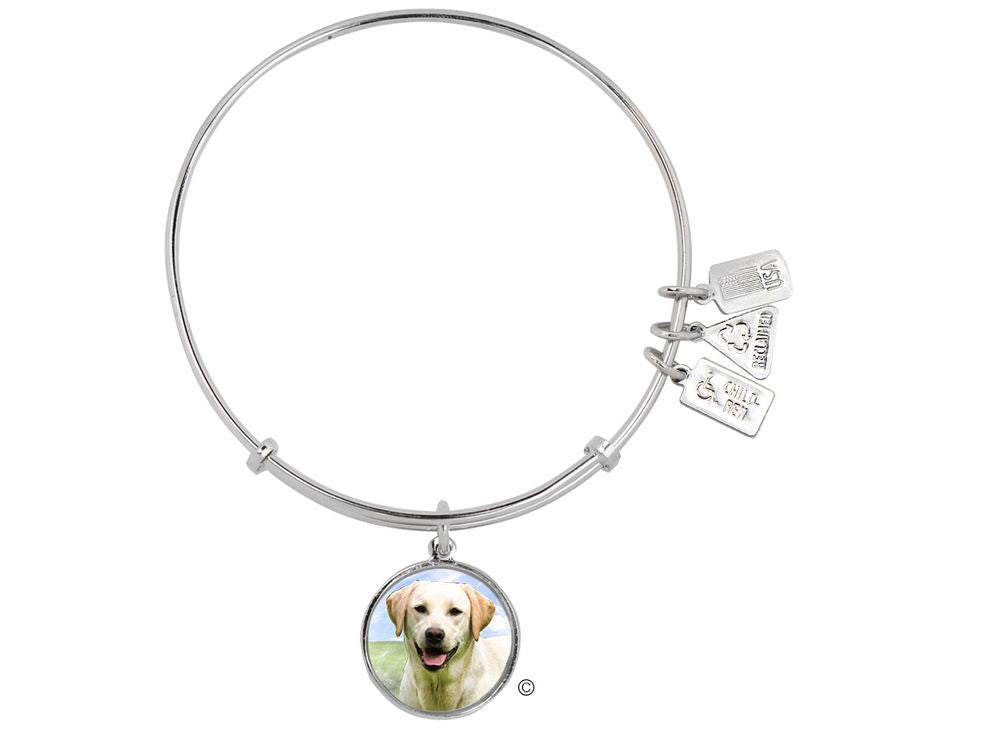 Wind And Fire Pet Collection Expandable Bangle With Yellow Lab Photo Charm