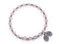 Wind and Fire Crystal Wrap Bracelet With Silver Tone Spacers, Pink Colored Austrian Crystals