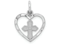 FJC Finejewelers 14k White Gold Cross In Heart Charm
