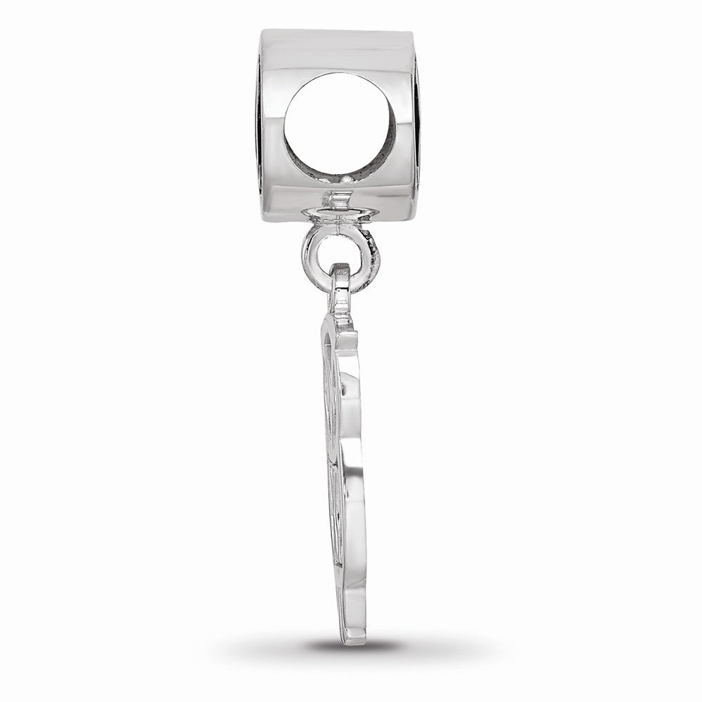 LogoArt Sterling Silver Chi Omega Oval Bead Charm With Owl Dangle Bead Charm