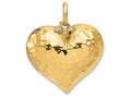 FJC Finejewelers 14k Yellow Gold Hollow Polished Hammered Medium Puffed Heart Charm