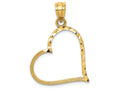 FJC Finejewelers 14k Yellow Gold Solid Satin Bright Cut Small Reversible Heart Charm