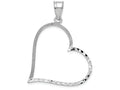 FJC Finejewelers 14k White Gold Solid Bright Cut Large Reversible Heart Charm