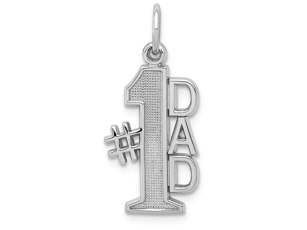 FJC Finejewelers 14k White Gold Polished #1 Dad Charm