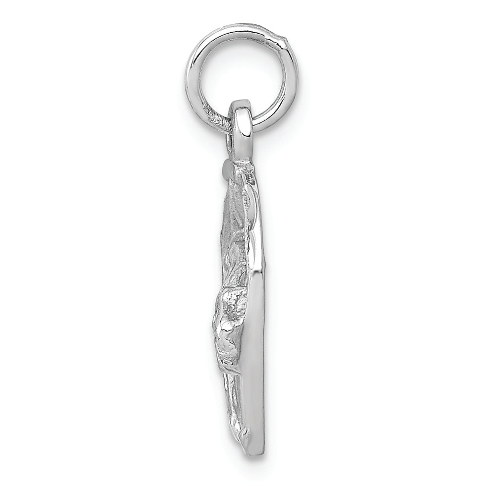 FJC Finejewelers 14k White Gold Bright Cut Horse Head In Horseshoe Charm
