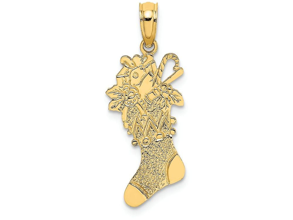 FJC Finejewelers 14k Yellow Gold Polished Christmas Stocking Charm