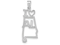 FJC Finejewelers 14k White Gold Solid Alabama State Charm