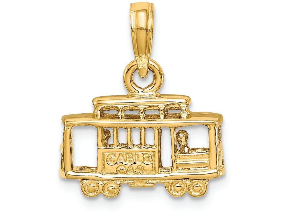 FJC Finejewelers 14k Yellow Gold Solid Polished 3d Trolley Car Charm