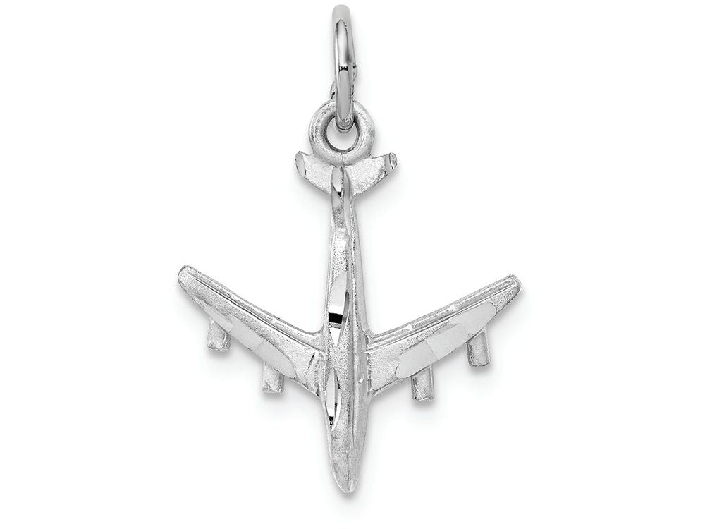 FJC Finejewelers 14k White Gold 3d Airplane Charm