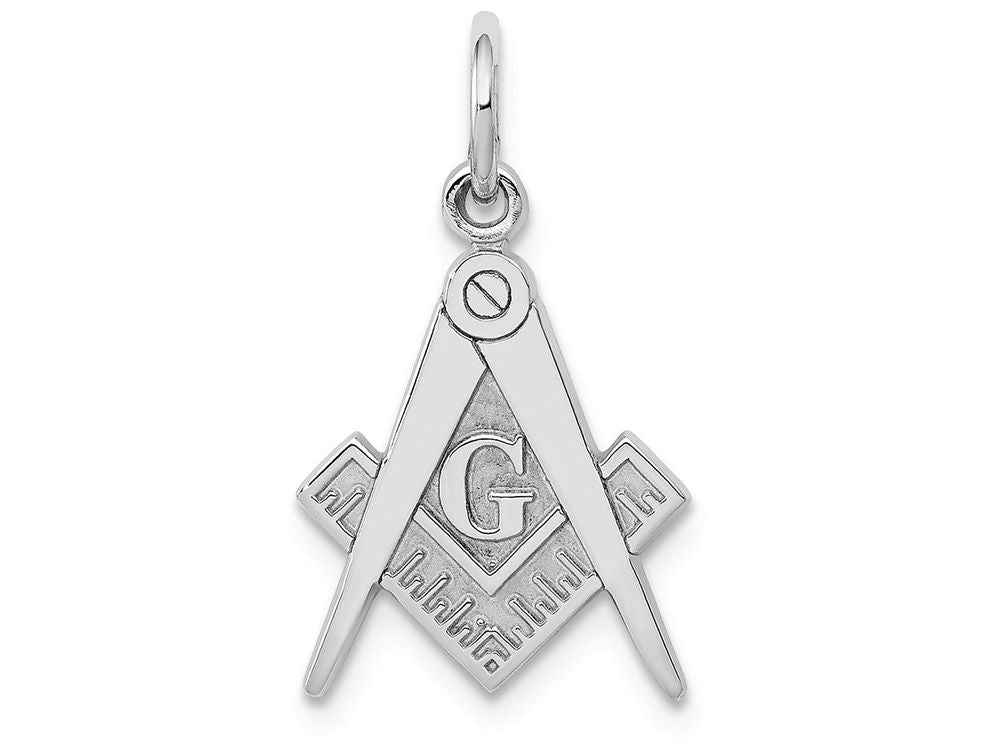 FJC Finejewelers 14k White Gold Polished Masonic Charm