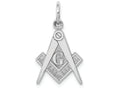 FJC Finejewelers 14k White Gold Polished Masonic Charm