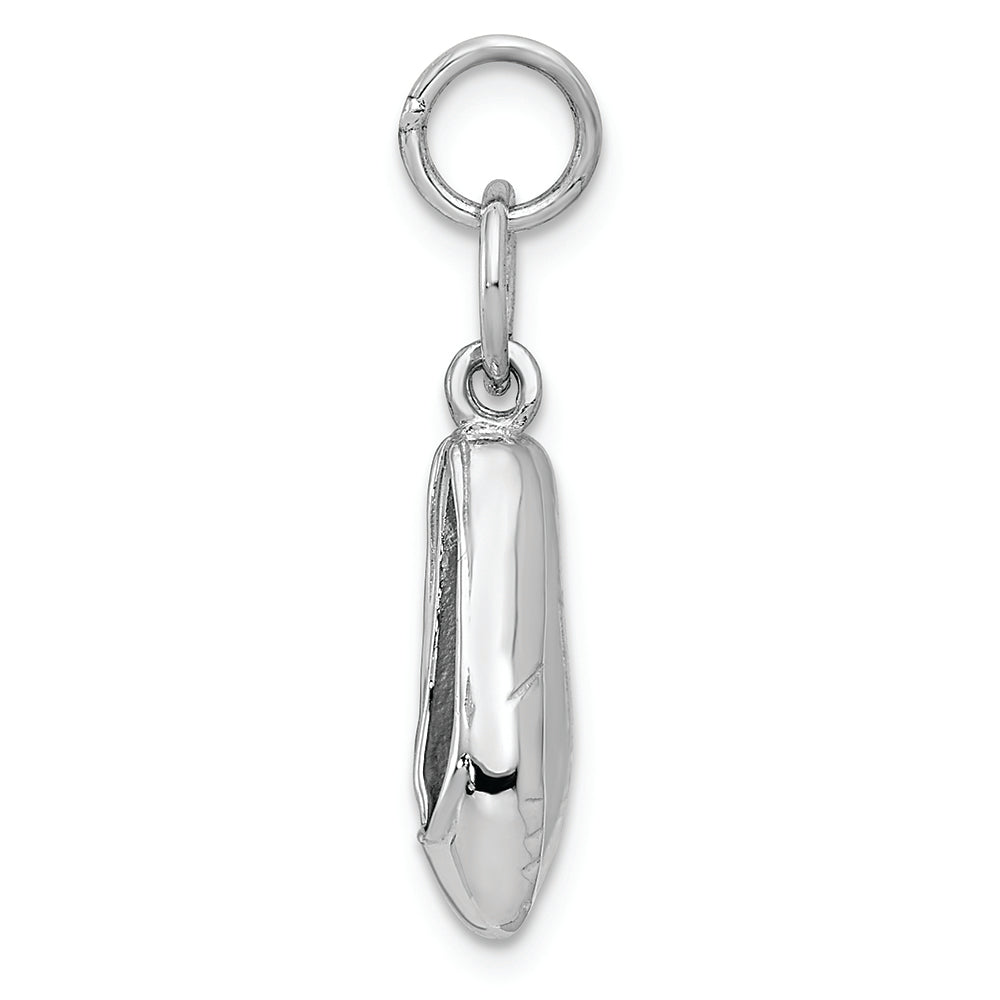 FJC Finejewelers 14k White Gold Solid Polished 3d Moveable Ballet Slippers Charm