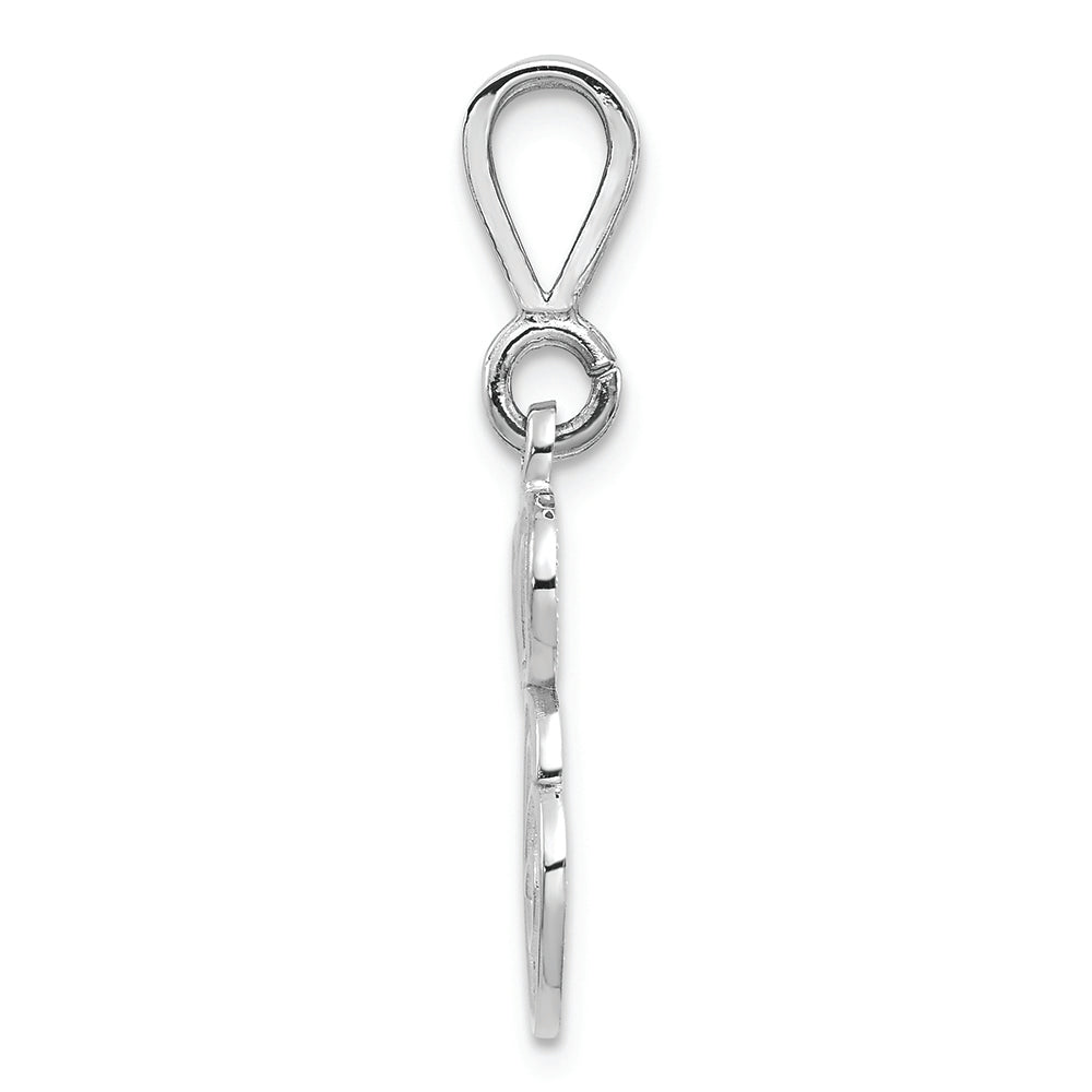 FJC Finejewelers 14k White Gold Solid Polished Filigree Initial E Charm