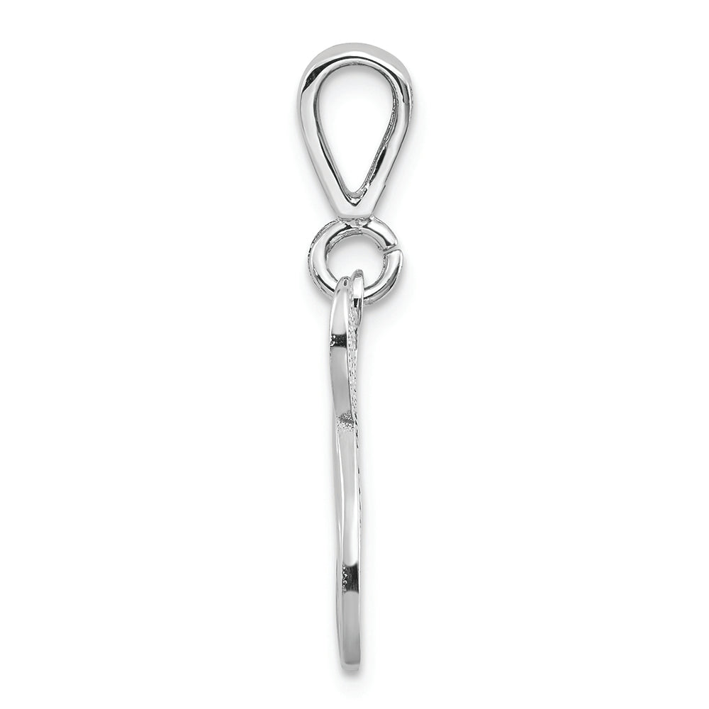 FJC Finejewelers 14k White Gold Solid Polished Filigree Initial N Charm