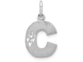 FJC Finejewelers 14k White Gold Satin Solid Bright-cut Initial C Charm