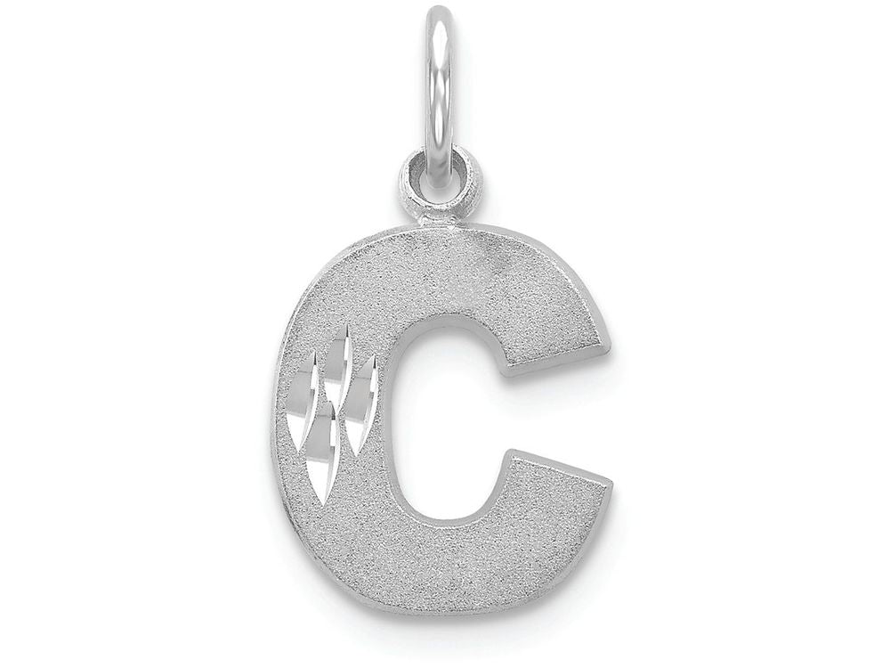 FJC Finejewelers 14k White Gold Satin Solid Bright-cut Initial C Charm