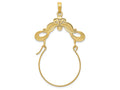 FJC Finejewelers 14k Yellow Gold Polished Ribbon Decorated Charm Holder