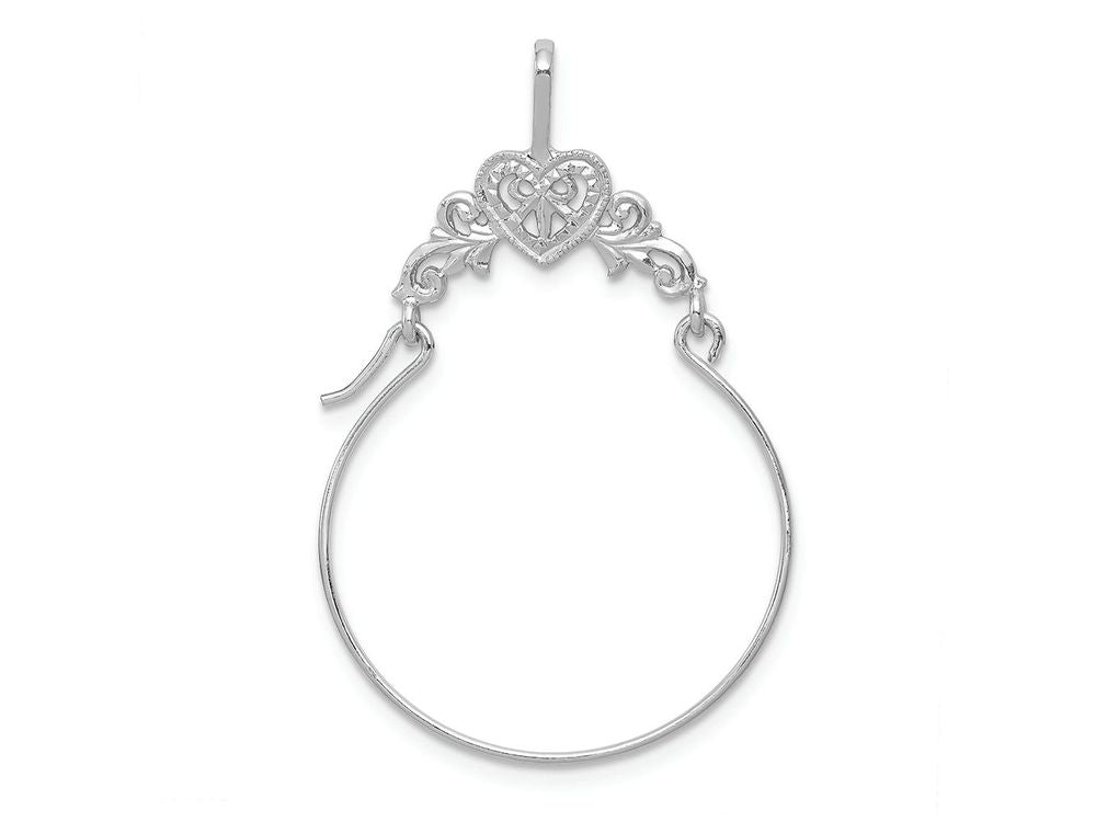 FJC Finejewelers 14k White Gold Bow In Heart Charm Holder