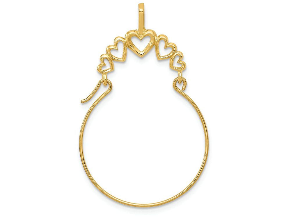 FJC Finejewelers 14k Yellow Gold Polished 5-heart Charm Holder