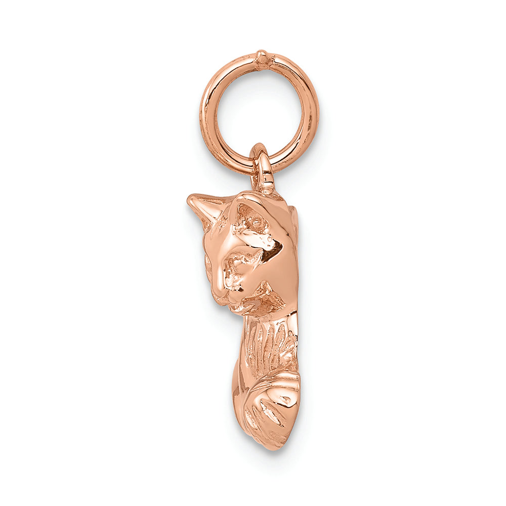 FJC Finejewelers 14k Rose Gold Solid Polished Open-backed Cat Charm
