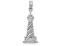 FJC Finejewelers 14k White Gold White Cape Hatteras Lighthouse Charm